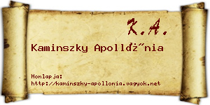 Kaminszky Apollónia névjegykártya